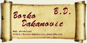 Borko Dakanović vizit kartica